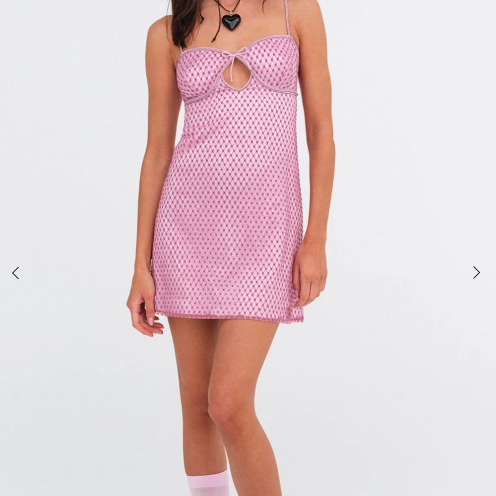 Pink Patterned Mini Dress